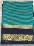 Blue Semi Mysore Crepe Silk Saree