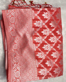 Red Designer Cotton Silk Saree