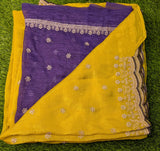 Yellow Space Silk Designer Saree