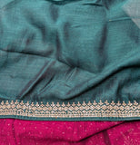 Rani Pink Designer Raw silk saree
