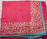 Pink Designer embroidered saree