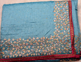 Blue designer embroidered  saree