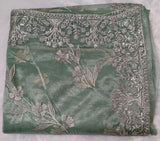 Light Green Designer Tissue Saree