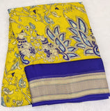 Olive green Kalamkari digital print saree (ODP02)