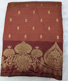 Chacolate Brown Tussar Silk Saree (TSS03)