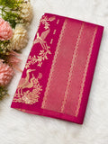 Pink Viscose georgette silk saree (VGS01)